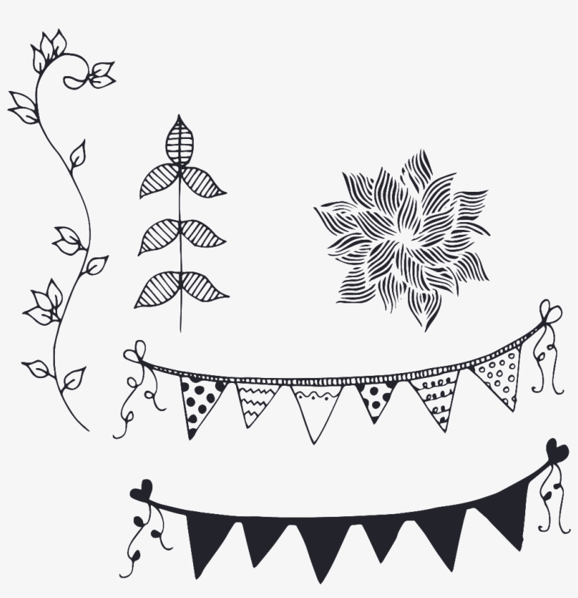 Black And White Ribbon Cartoon Transparent Material - Portable Network Graphics, transparent png