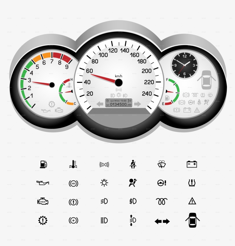 Control Panel Icon By Romvo Graphicriver Speedometer - Panel Car Png, transparent png