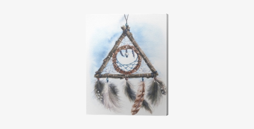 Dream Catcher Watercolor Sketch Canvas Print • Pixers® - Dream Catcher Sketch, transparent png