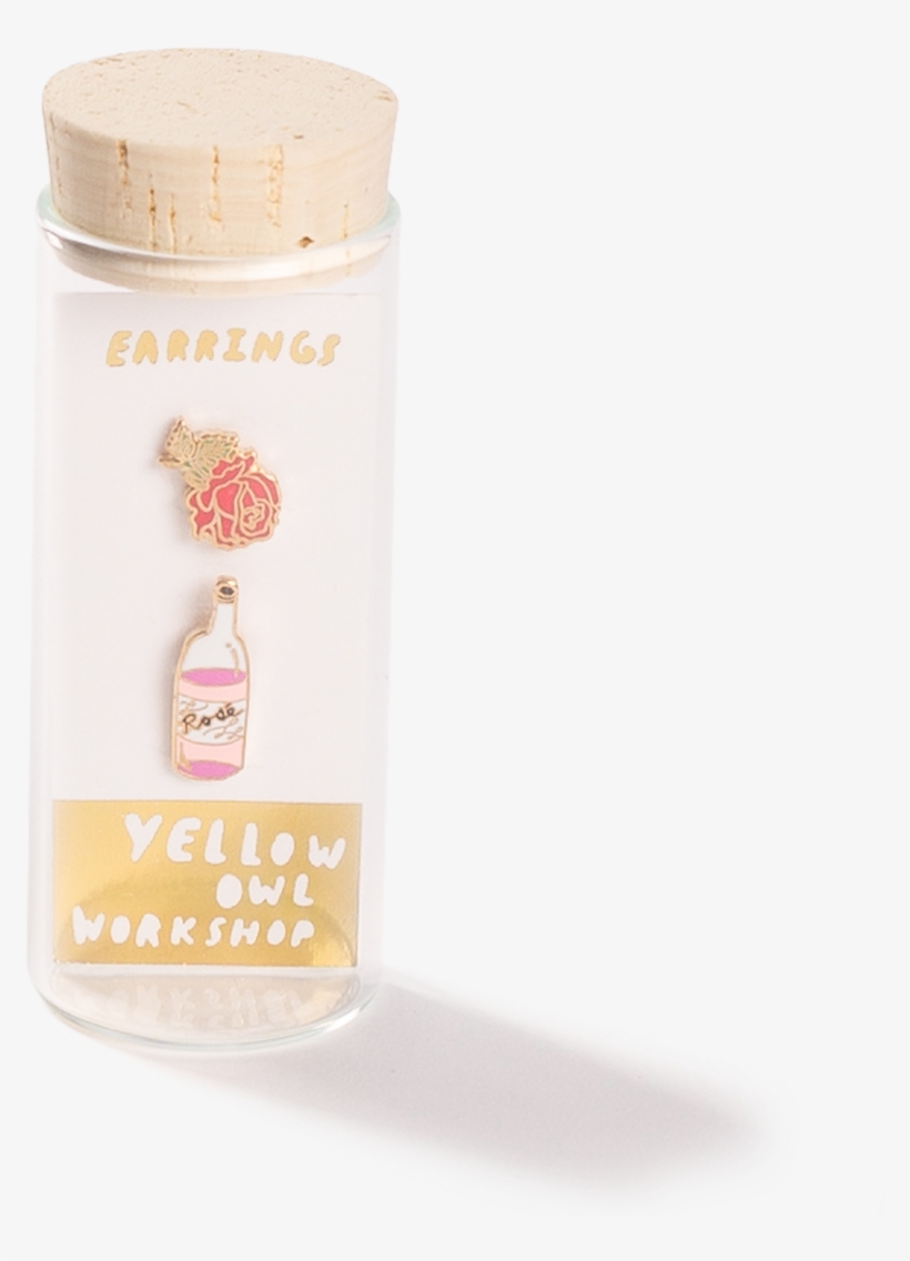 Rosé & Rose Earrings - Earring, transparent png