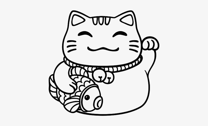 Maneki Neko Clipart - Japon Dibujos Para Colorear, transparent png