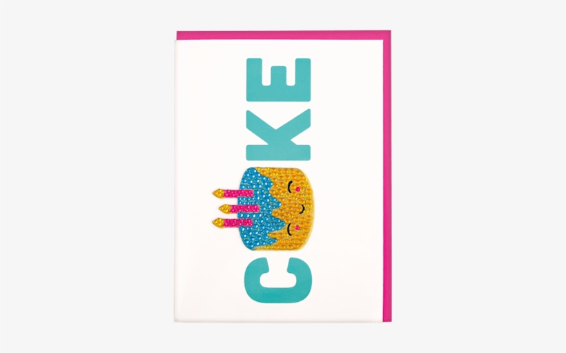 Card With Rhinestone Decal-cake - Birthday Cake, transparent png