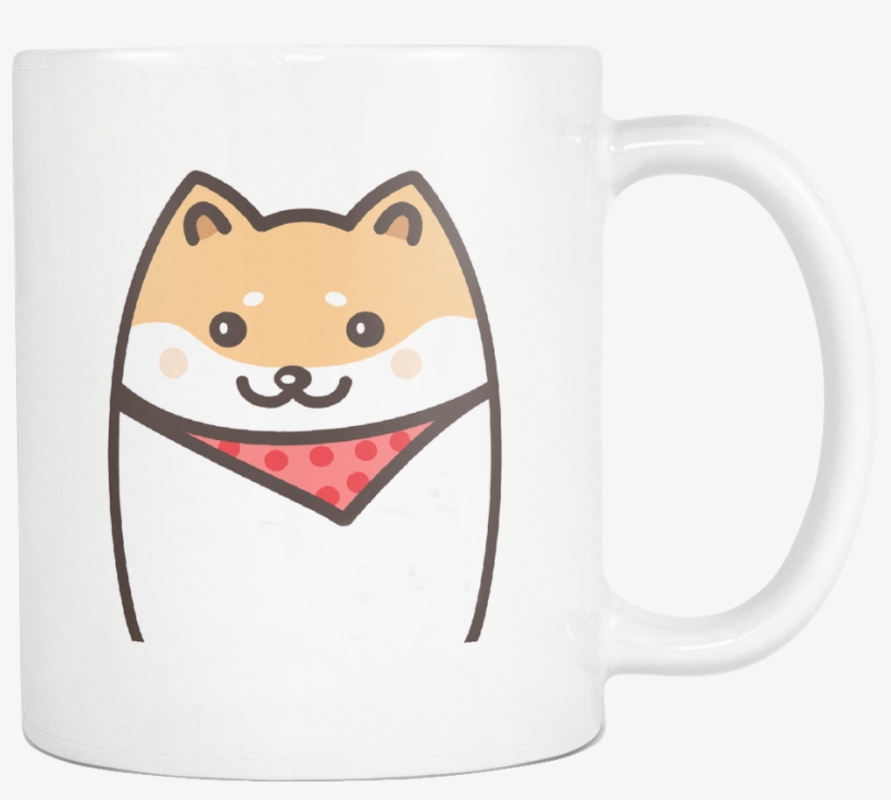 Cute Shiba Inu With A Handkerchief Mug 9oz - Coffee Cup, transparent png