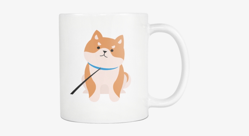 Cute Shiba Inu On A Leash Mug 9oz - Shiba Inu, transparent png