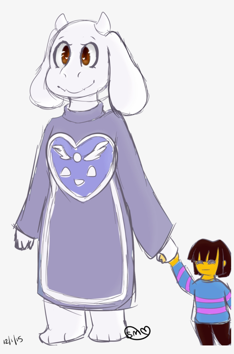 Toriel And Frisk By Sammeows On Deviantart Clipart - Toriel And Frisk Holding Hands, transparent png