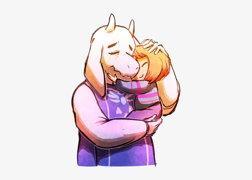 Toriel And Frisk Embrace By Psychohog On Deviantart - Toriel And Frisk Cute, transparent png