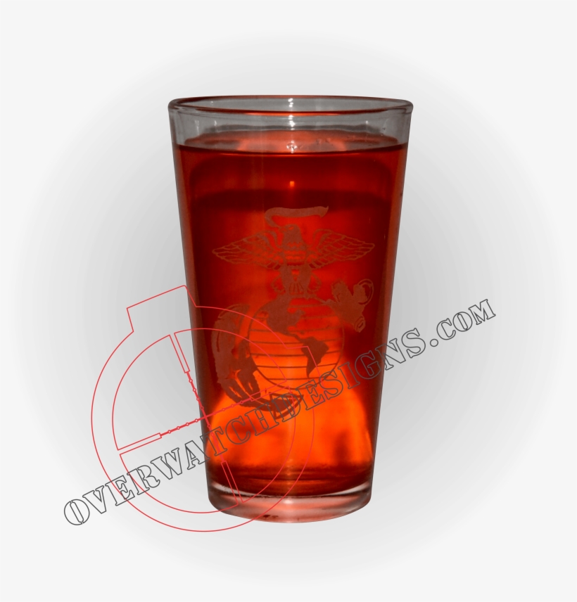 Eagle Globe And Anchor Pint Glass - Pint Glass, transparent png