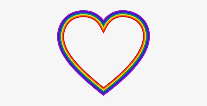 Rainbow Heart Color Computer Icons - Rainbow Heart Frame Png, transparent png