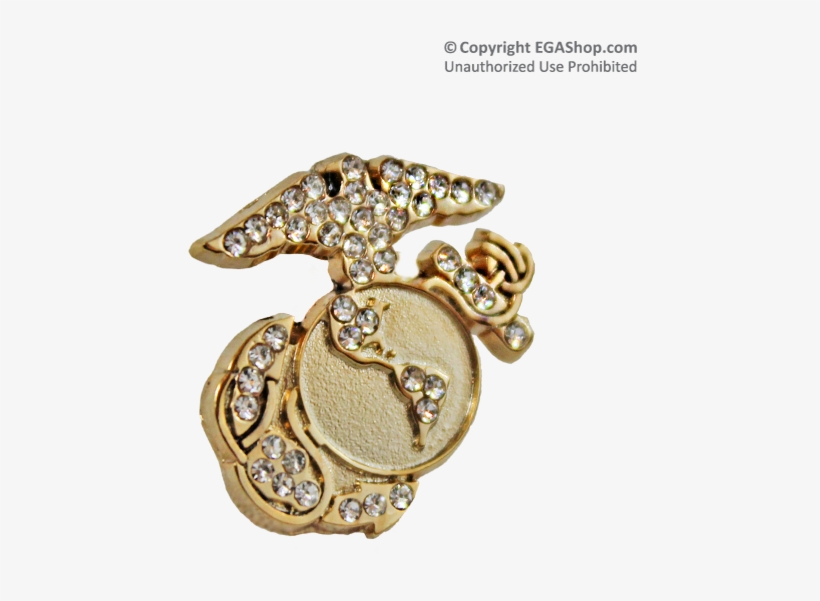 A Gorgeous Gold-tone Eagle Globe And Anchor Lapel Pin - Pendant, transparent png
