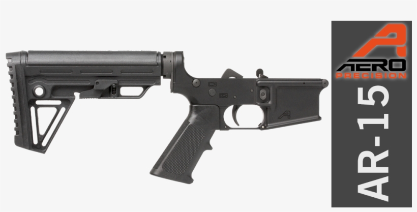 Aero Precision X15 Ar-15 Carbine Complete Lower Receiver - Trinity Force Alpha Stock, Black - Tba03, transparent png
