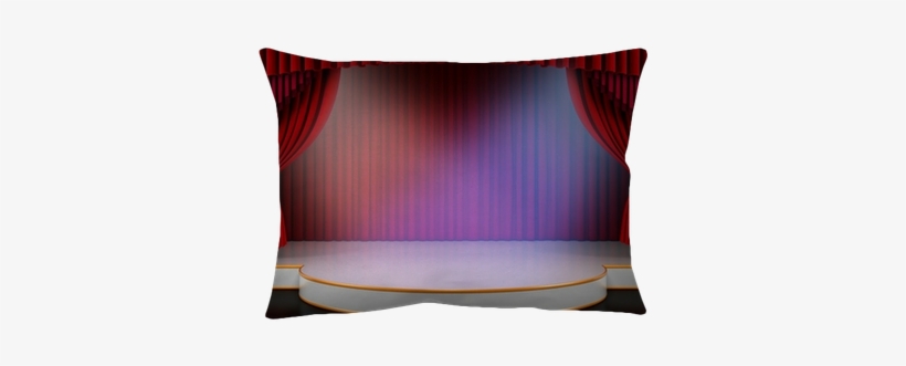 Empty Stage With Red Curtain And Spotlights Throw Pillow - Throw Pillow, transparent png