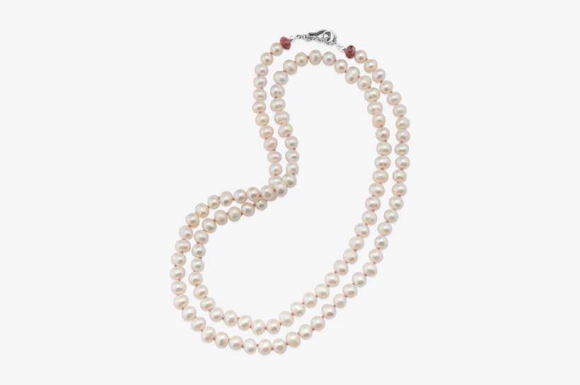 Ribbon Clasp Pearl Necklace - Necklace, transparent png