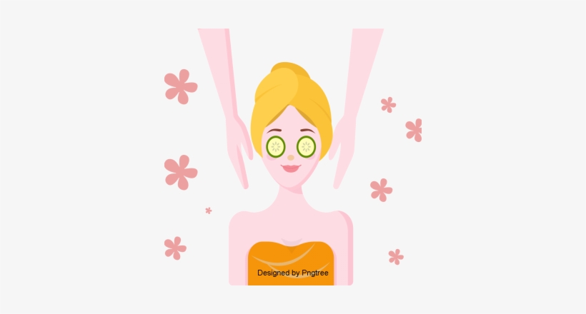 Simple Cartoon Female Spa Nursing Design, Simple, Female, - Illustration, transparent png