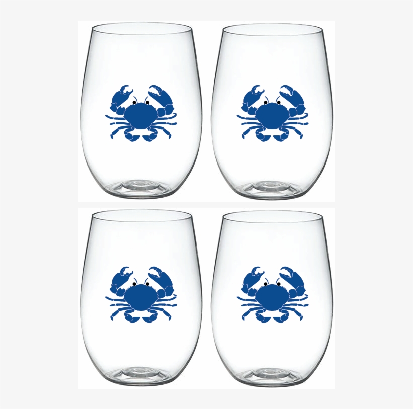 Blue Crab 'wine-oh ' Shatterproof Designer Wine Glasses - Cancer, transparent png