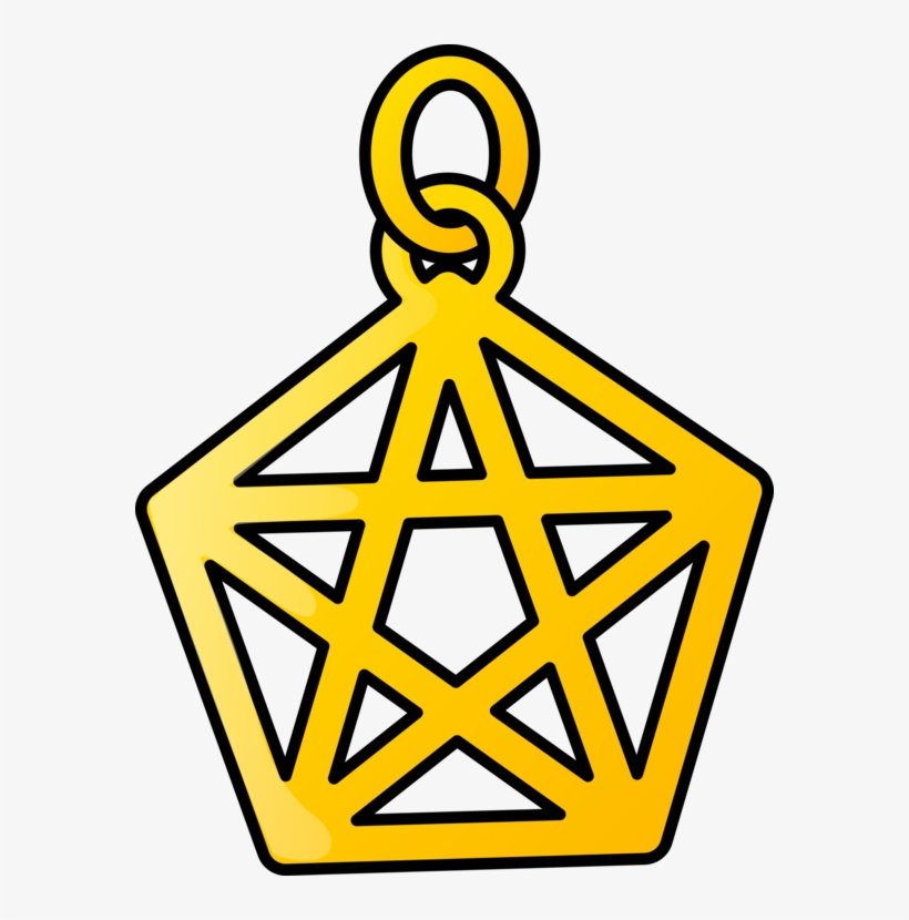 Necklace Clip Art - Pastel Pentagram, transparent png