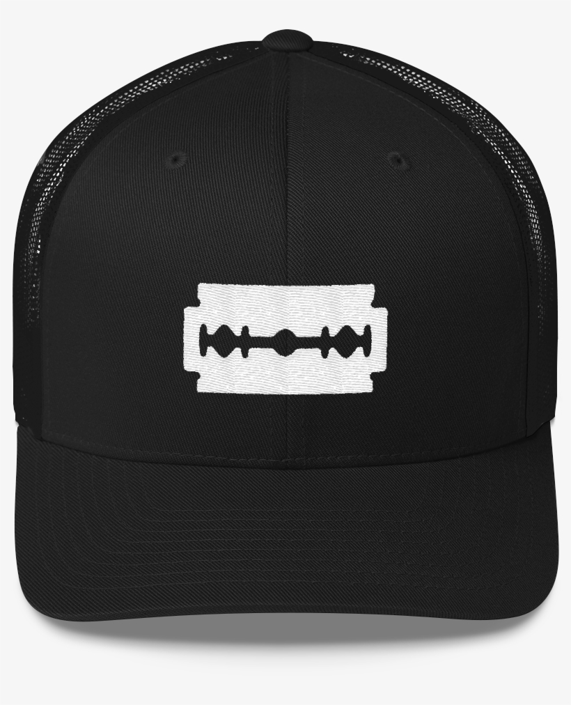 Razor Blade Mesh Cap - Black Cap Black Embroidery, transparent png