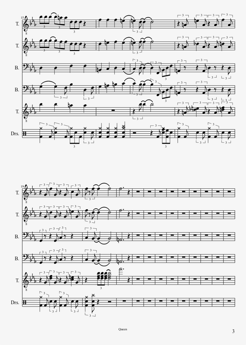 Killer Queen Sheet Music Composed By Queen 3 Of 4 Pages - Music, transparent png