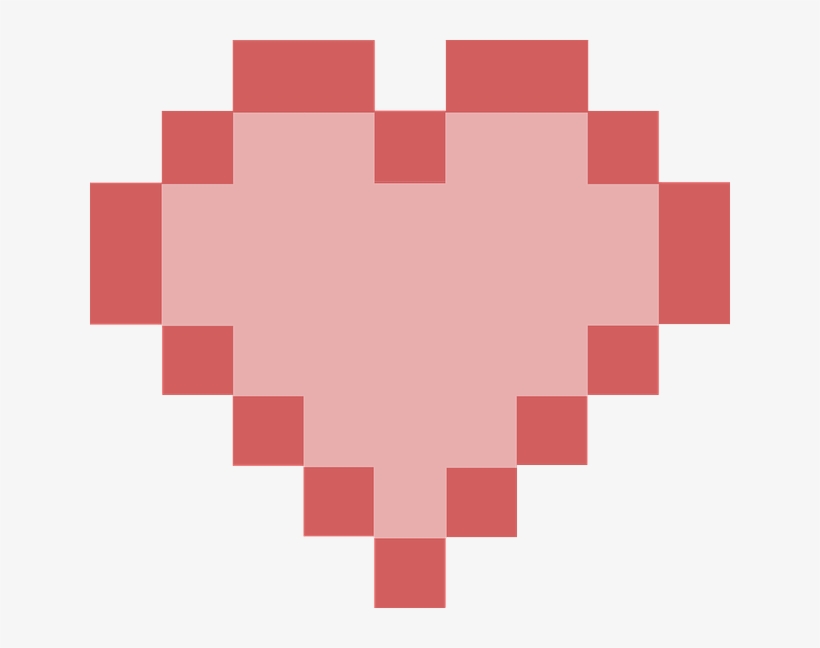 Free Vector Graphic - Free Pixel Heart, transparent png