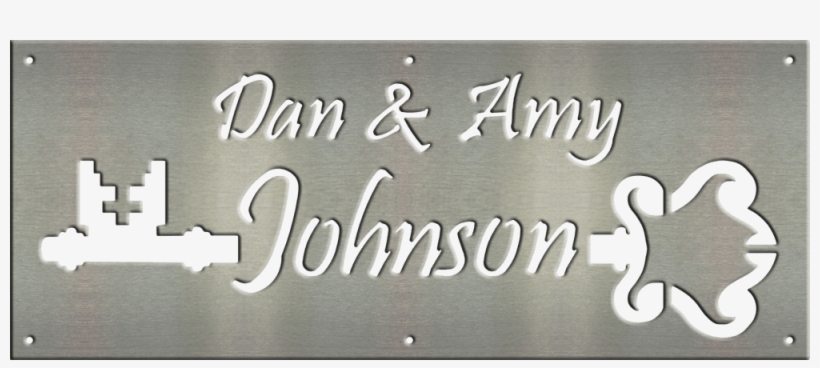 Personalized Couples Name Sign With Vintage Key Design - Surname, transparent png