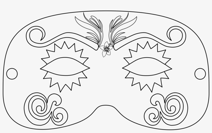 Mardi Gras Face Mask With Blank Background - Masks To Cut Out, transparent png