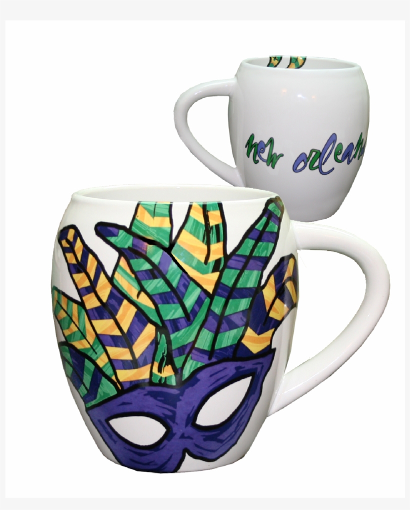 Picture Of Abstract Feather Mardi Gras Mask Coffee - Abstract Feather Mardi Gras Mask Coffee Mug, transparent png