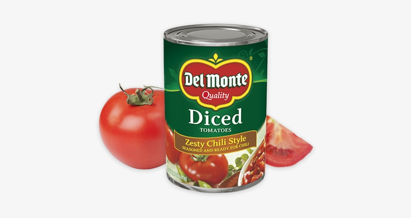Zesty Chili Style - Del Monte No Salt Added Diced Tomatoes 14.5 Oz. Can, transparent png