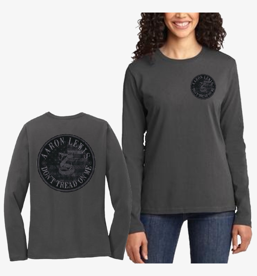 Aaron Lewis Ladies Long Sleeve Charcoal Don't Tread - Port & Company Women's Long Sleeve 54 Oz 100% Cotton, transparent png