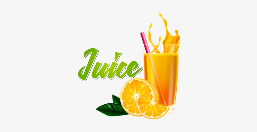 Ealistic Glass Of Orange Juice With Fruit And Splash, - Real Juice, transparent png