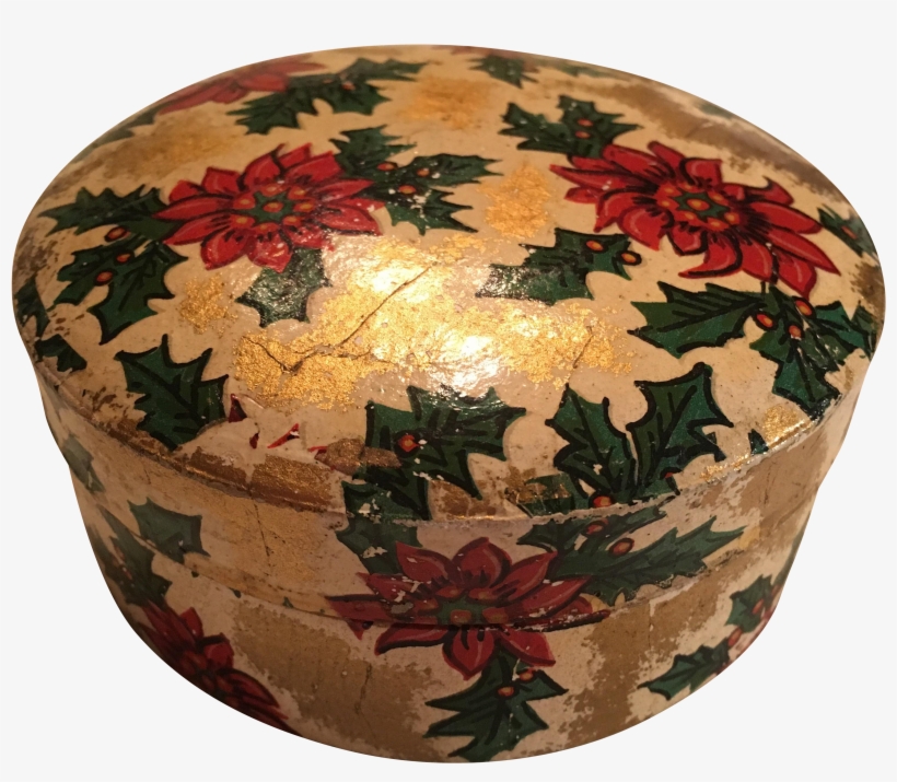Vintage Christmas Paper Mache Coasters In Box - Christmas Day, transparent png