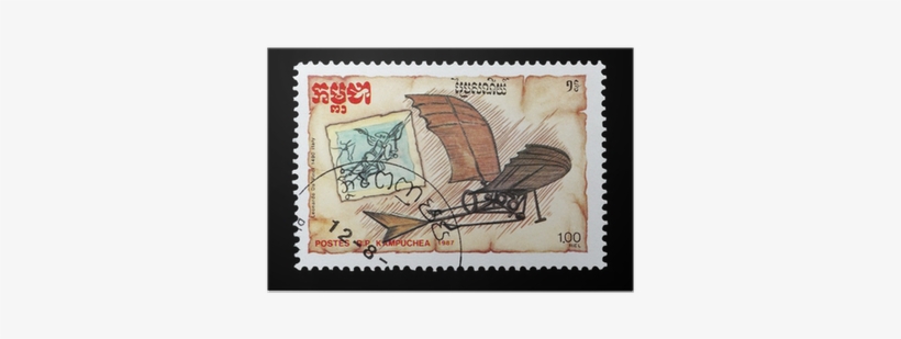 Cambodian Mail Stamp Featuring The Da Vinci Glider - Cambodia, transparent png