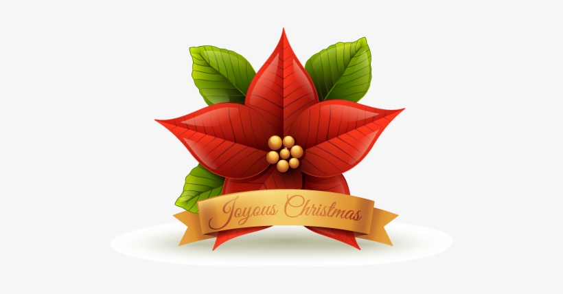 Joyous Christmas Clip Art Holiday Scrapbook - Poinsettia Png, transparent png