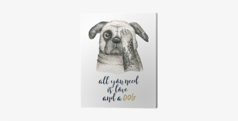 Watercolor Closeup Portrait Of Cute Dog - Watercolor Painting, transparent png