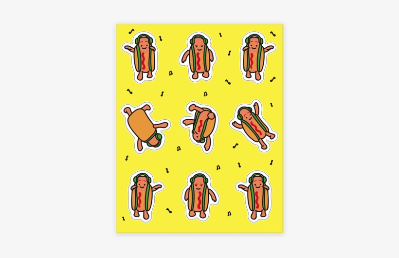 Dancing Hot Dog Sticker Sheet - Snapchat Hot Dog Cloths, transparent png