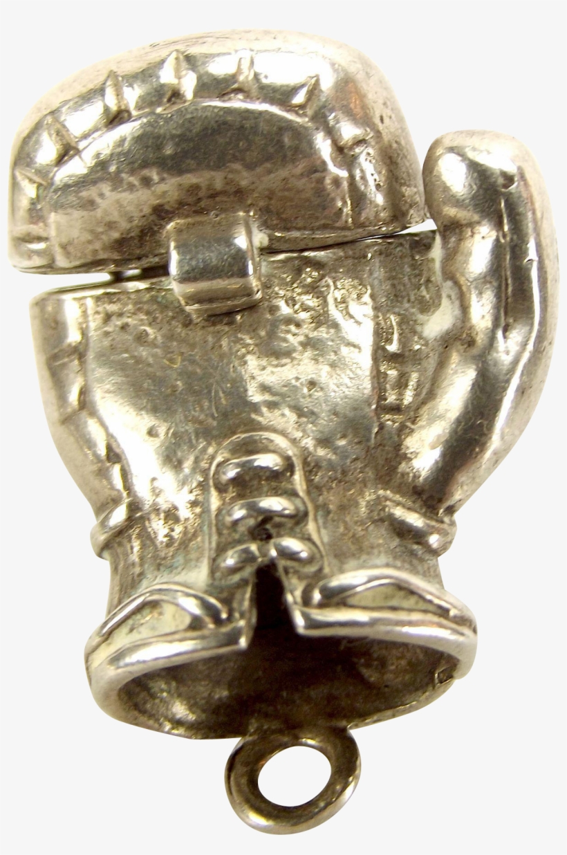 Vintage Silver Charm Boxing Glove Opens 2 Boxers In - Boxing, transparent png