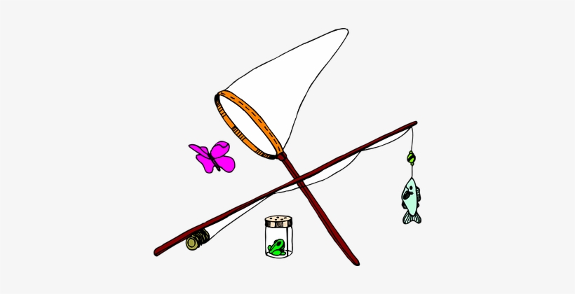 Butterfly Fish Net Insect Fishing Jar Pole - Butterfly Catching Clipart, transparent png