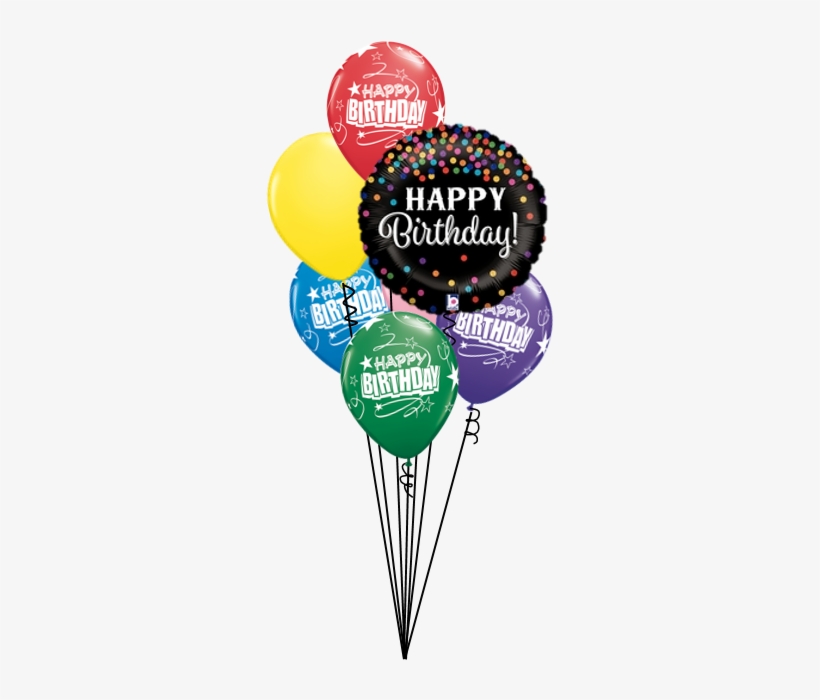 Confetti Birthday Balloon Bouquet - 18" Glitter Holographic Balloon Glittering Birthday, transparent png