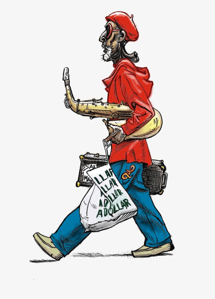 Here Is A Revised Colour Png Of Sax Man - Drawing, transparent png