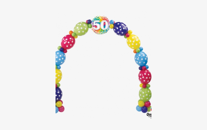 Birthday Balloon Arch - 18 Inch Qualatex Age 40 Rainbow Confetti Round Foil, transparent png