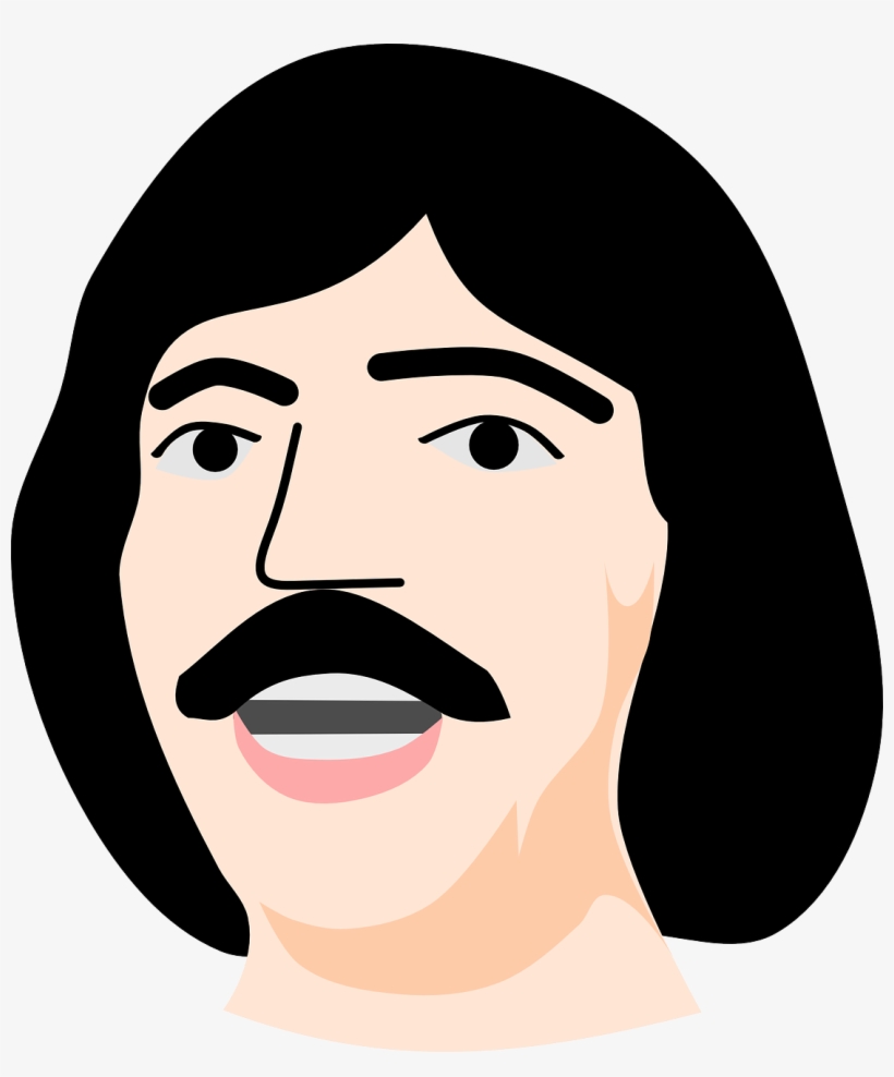 Clipart - Young Boyarskiy - Cartoon Man With Moustache, transparent png