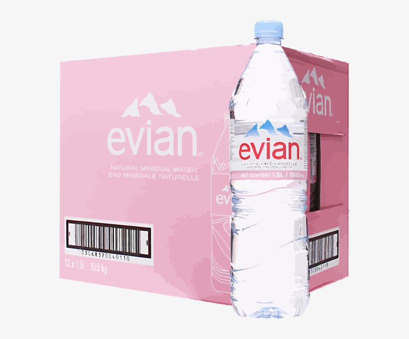 Evian Water 12pk/1l - Evian Natural Mineral Water 1.5 Litre (pack, transparent png