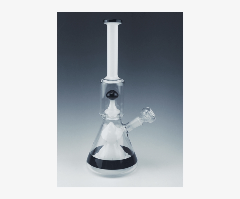 Double Mushroom Perc With Beaker Base Glass Water Pipe - Glass, transparent png