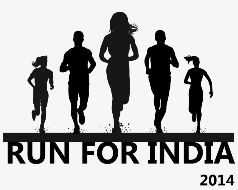 Front Running Silhouette Png, transparent png