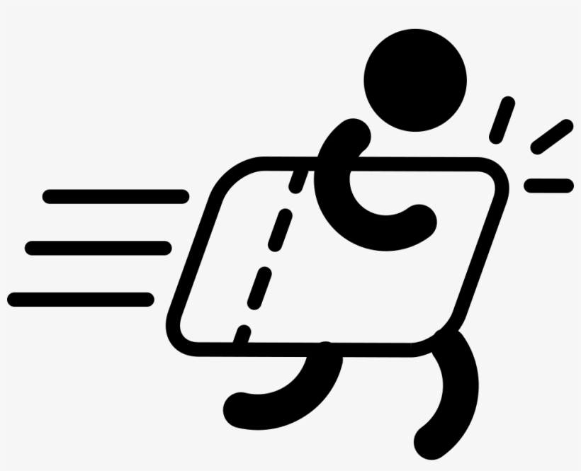 Running Man Silhouette With Delivery Comments - Large Delivery Icon, transparent png
