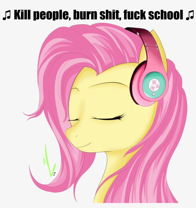 Winterrrr, Edit, Fluttershy, Headphones, Odd Future, - Fluttershy With Headphones, transparent png