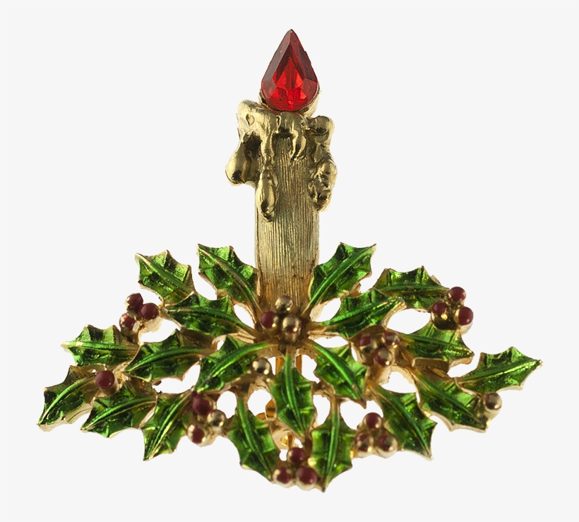 Jj Christmas Candle Brooch From Krombholzjewelers On - Новый Год Елка Рисунок, transparent png