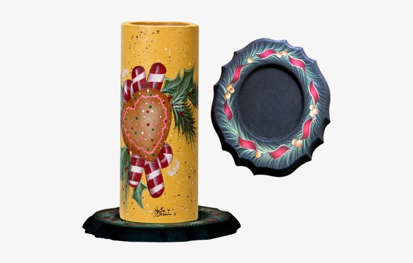Christmas Candle And Holder - Christmas Ornament, transparent png