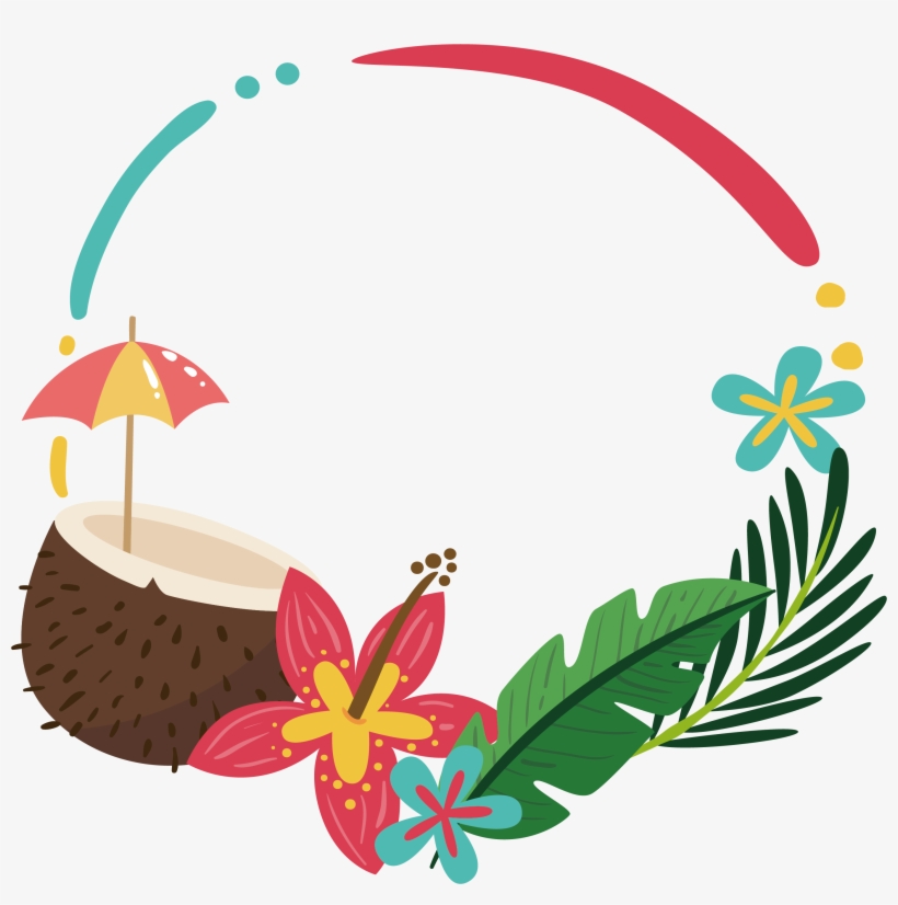 Coconut Palm Summer Border 2732*2620 Transprent Png - Summer Border Flower Png, transparent png