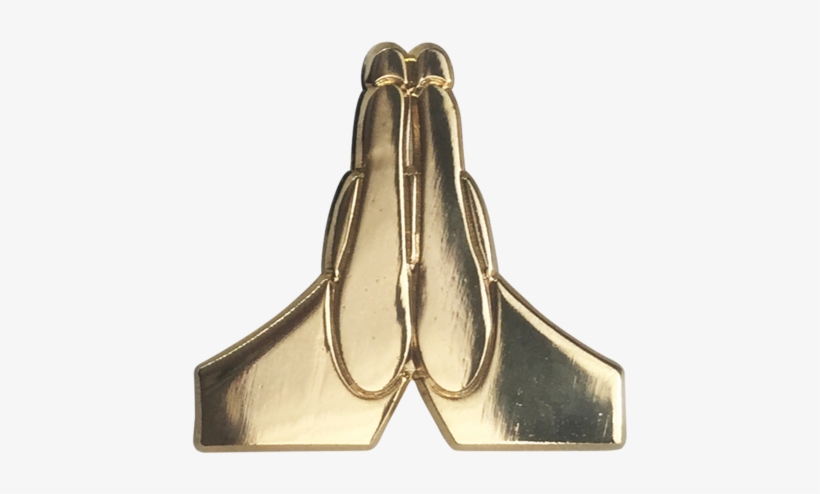 Praying Hands Emoji Pin - Emoji, transparent png