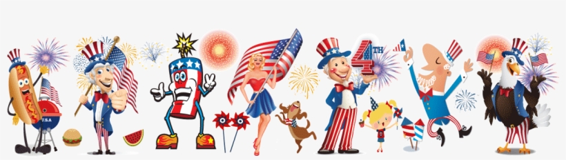 Humorous Cartoon July 4th Cards - Cartoon 4th Of July, transparent png