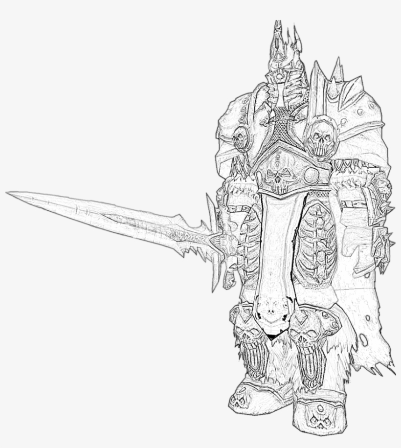 World Of The Lich King Sketch By - World Of Warcraft Lich King Drawing, transparent png